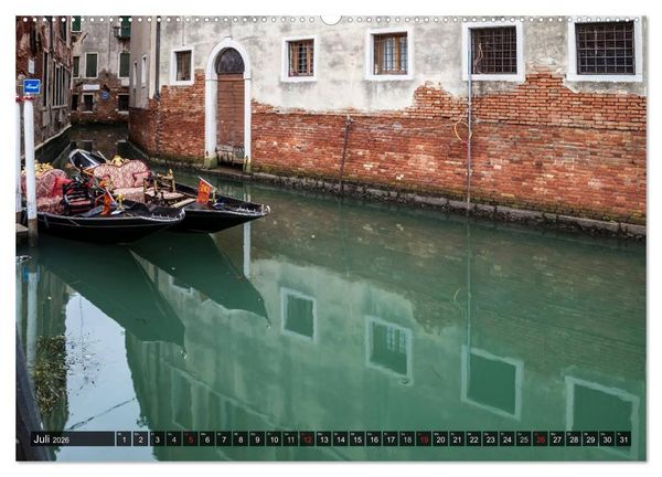 Produktbild: VENEDIG charmante Details (hochwertiger Premium Wandkalender 2026 DIN A2 quer), Kunstdruck in Hochglanz
