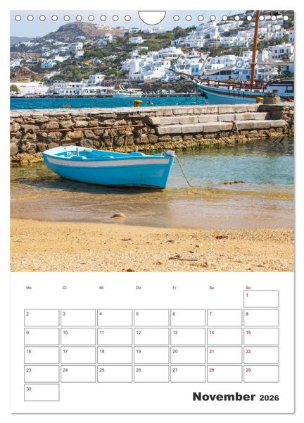 Produktbild: Stadt Mykonos - Reiseplaner (Wandkalender 2026 DIN A4 hoch), CALVENDO Monatskalender
