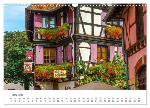 Produktbild: Route des Vins d'Alsace, villages pittoresques et paysages idylliques (Calendrier mural 2026 DIN A3 vertical), CALVENDO calendrier mensuel