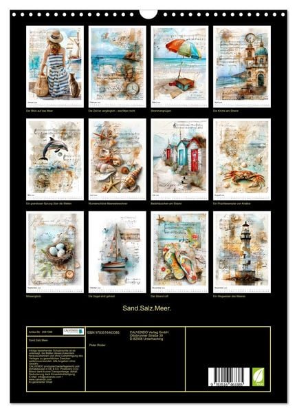 Produktbild: Sand.Salz.Meer. (Wandkalender 2026 DIN A3 hoch), CALVENDO Monatskalender