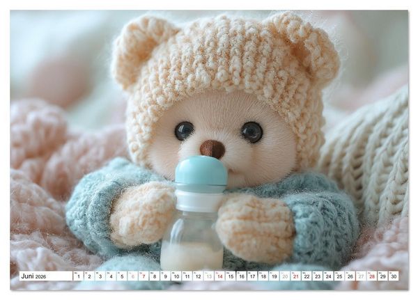 Produktbild: Teddy Babykalender - Jeden Monat zum Knuddeln s&uuml;&szlig; (Tischkalender 2026 DIN A5 quer), CALVENDO Monatskalender