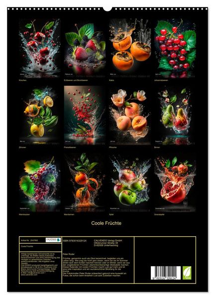 Produktbild: Coole Fr&uuml;chte (hochwertiger Premium Wandkalender 2026 DIN A2 hoch), Kunstdruck in Hochglanz