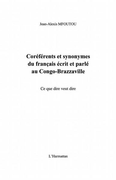 Produktbild: Coreferents et synonymes du francais ecr