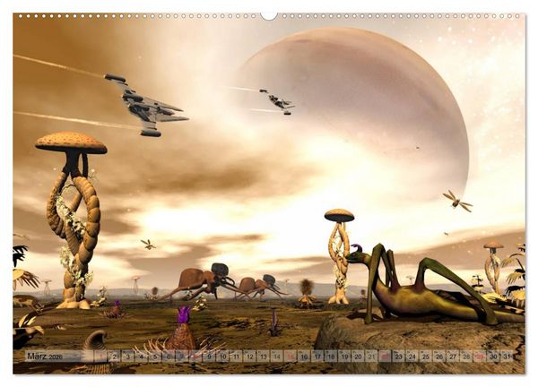 Produktbild: Zukunftswelten (Science Fiction) (hochwertiger Premium Wandkalender 2026 DIN A2 quer), Kunstdruck in Hochglanz