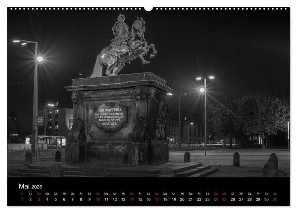 Produktbild: Dresden - Elbflorenz bei Nacht (hochwertiger Premium Wandkalender 2026 DIN A2 quer), Kunstdruck in Hochglanz