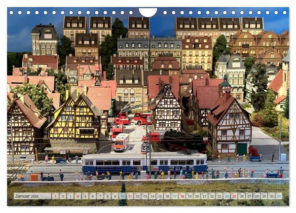 Produktbild: Retrobahnen en miniature (Wandkalender 2026 DIN A4 quer), CALVENDO Monatskalender