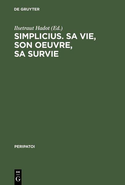 Produktbild: Simplicius, sa vie, son oeuvre, sa survie