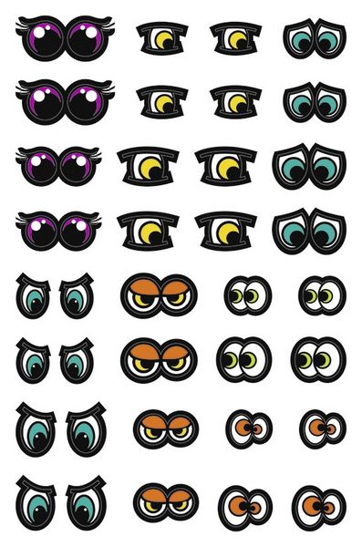 Produktbild: URSUS Dekorationsartikel Sticker Augen, bunt, 100 selbstklebende Stiker
