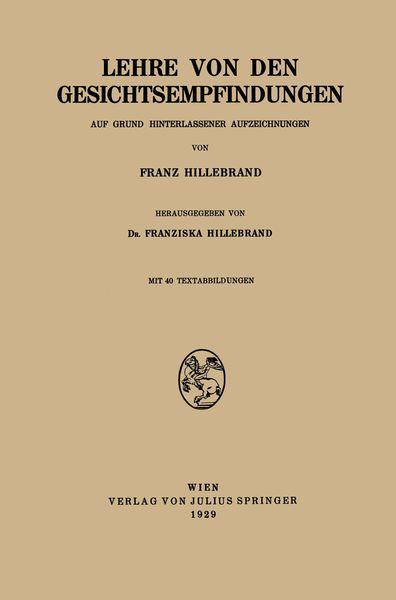 Produktbild: Lehre von den Gesichtsempfindungen