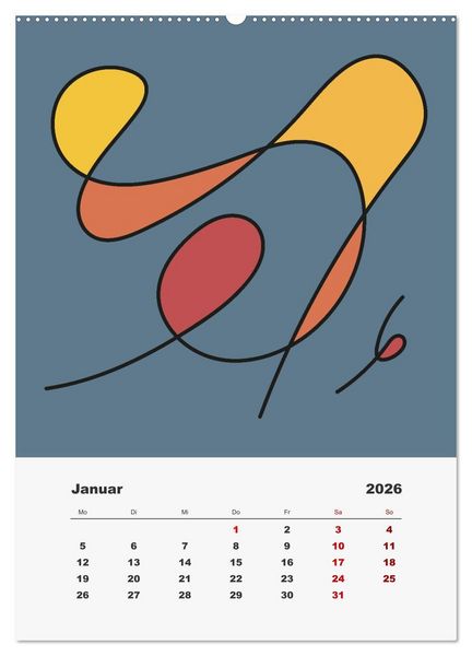 Produktbild: FormArt - Linien und Farben (Wandkalender 2026 DIN A2 hoch), CALVENDO Monatskalender