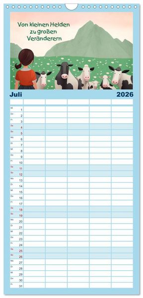 Produktbild: Familienplaner 2026 - Friedensboten - Stimmen der Hoffnung mit 5 Spalten (Wandkalender, 21 x 45 cm) CALVENDO