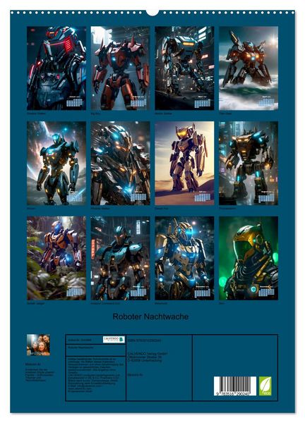 Produktbild: Roboter Nachtwache (hochwertiger Premium Wandkalender 2026 DIN A2 hoch), Kunstdruck in Hochglanz
