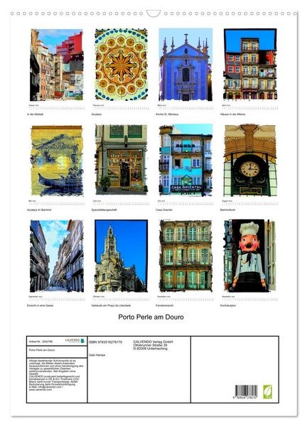 Produktbild: Porto Perle am Douro (Wandkalender 2026 DIN A2 hoch), CALVENDO Monatskalender