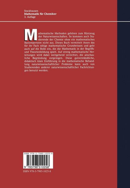 Produktbild: Mathematik f&uuml;r Chemiker