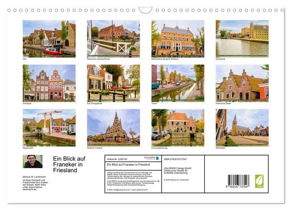Produktbild: Ein Blick auf Franeker in Friesland (Wandkalender 2026 DIN A3 quer), CALVENDO Monatskalender
