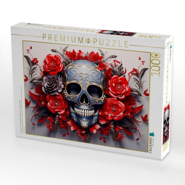 Produktbild: CALVENDO Puzzle Ein Motiv aus dem Kalender Skull Flower - Totenkopf ART | 1000 Teile Lege-Gr&ouml;&szlig;e 64x48cm Foto-Puzzle f&uuml;r gl&uuml;ckliche Stunden