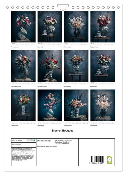 Produktbild: Blumen Bouquet (Wandkalender 2026 DIN A4 hoch), CALVENDO Monatskalender