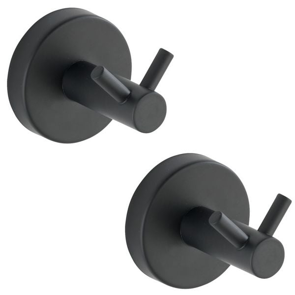 Produktbild: Wandhaken Duo Mod. Bosio Black matt, 2er Set, Edelstahl rostfrei