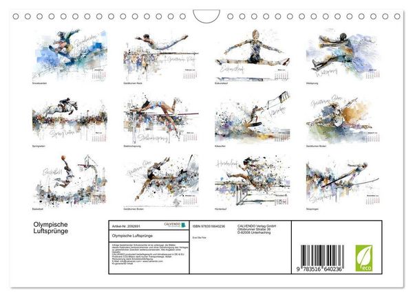 Produktbild: Olympische Luftspr&uuml;nge (Wandkalender 2026 DIN A4 quer), CALVENDO Monatskalender