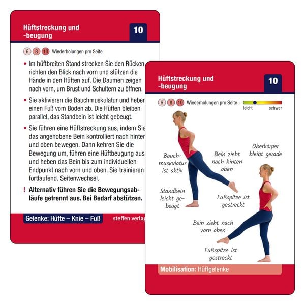 Produktbild: Trainingskarten Gelenke: H&uuml;fte &ndash; Knie &ndash; Fu&szlig;