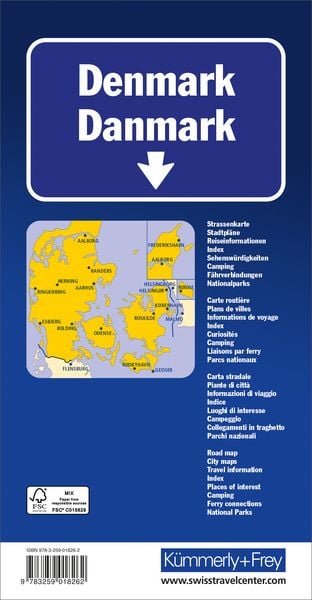 Produktbild: K&uuml;mmerly+Frey Strassenkarte D&auml;nemark 1:300.000