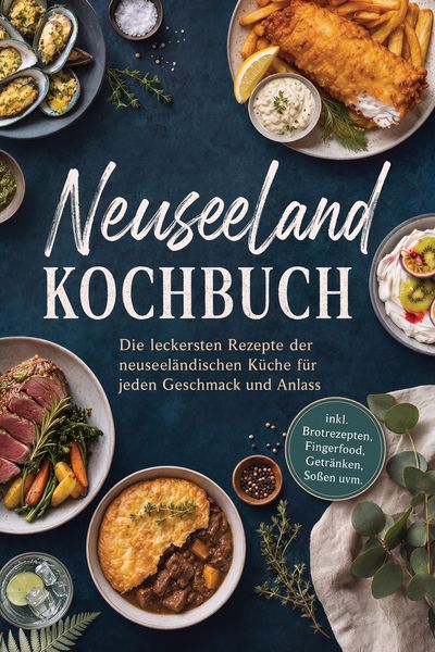 Produktbild: Neuseeland Kochbuch: Die leckersten Rezepte der neuseel&auml;ndischen K&uuml;che f&uuml;r jeden Geschmack und Anlass - inkl. Brotrezepten, Fingerfood, Getr&auml;nken, So&szlig;