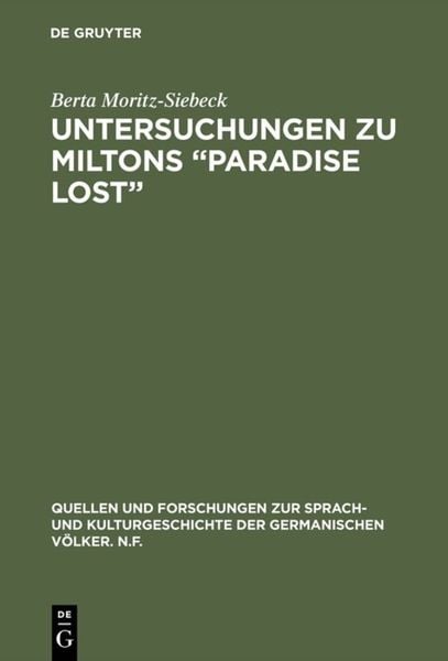 Produktbild: Untersuchungen zu Miltons &ldquo;Paradise lost&rdquo;