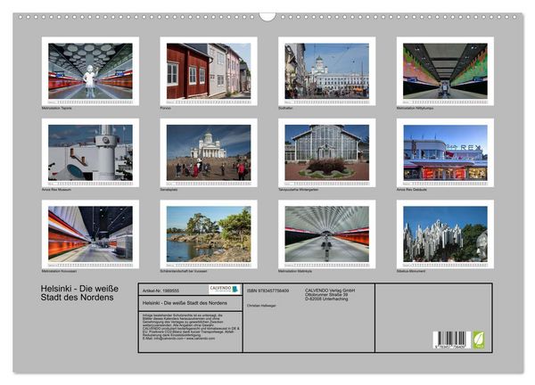 Produktbild: Helsinki - Die wei&szlig;e Stadt des Nordens (Wandkalender 2026 DIN A2 quer), CALVENDO Monatskalender