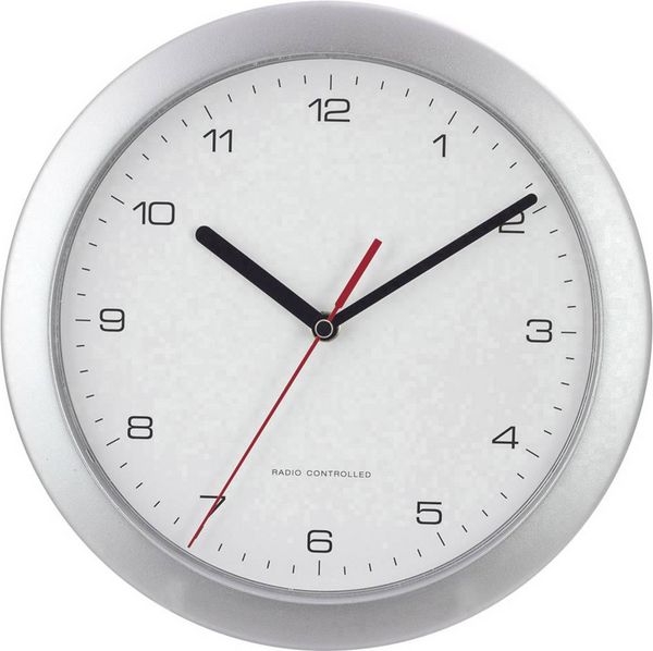 Produktbild: EUROTIME 56787 Funk Wanduhr 25cm x 38mm Silber