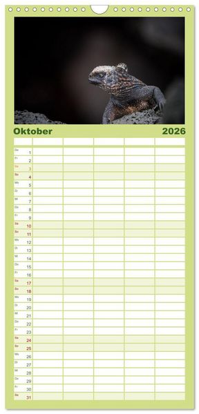 Produktbild: Familienplaner 2026 - Die faszinierende Tierwelt der Galapagos-Inseln mit 5 Spalten (Wandkalender, 21 x 45 cm) CALVENDO