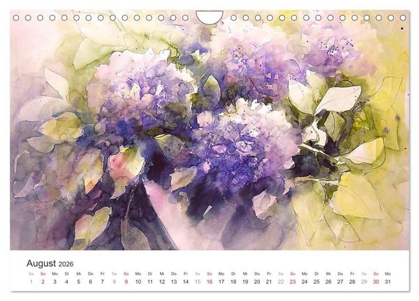 Produktbild: Bl&uuml;tenzauber - Aquarelle von ECKARD FUNCK (Wandkalender 2026 DIN A4 quer), CALVENDO Monatskalender