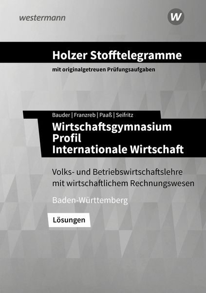 Produktbild: Holzer Stofftelegramme Baden-W&uuml;rttemberg &ndash; Wirtschaftsgymnasium