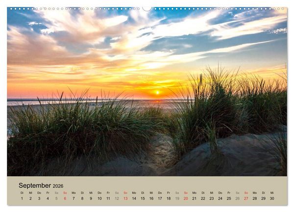 Produktbild: Nordseeinsel Borkum - Inselrausch im Hochseeklima (Wandkalender 2026 DIN A2 quer), CALVENDO Monatskalender