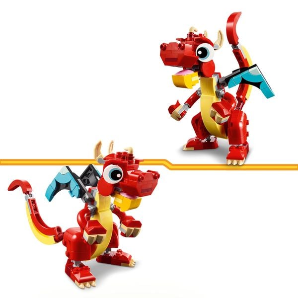 LEGO Creator 3in1 31145 Roter Drache Spielzeug mit Fisch und Phönix