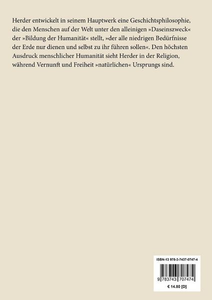 Produktbild: Ideen zur Philosophie der Geschichte der Menschheit