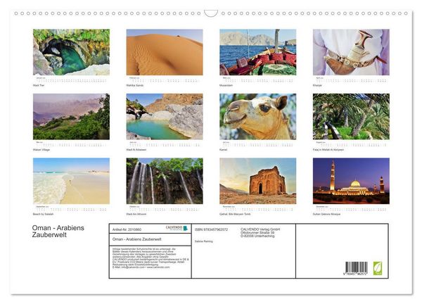 Produktbild: Oman - Arabiens Zauberwelt (Wandkalender 2026 DIN A2 quer), CALVENDO Monatskalender