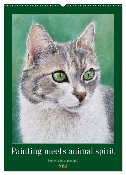 Produktbild: Painting meets animal spirit - Painted animal portraits (Wall Calendar 2026 DIN A2 portrait), CALVENDO 12 Month Wall Calendar