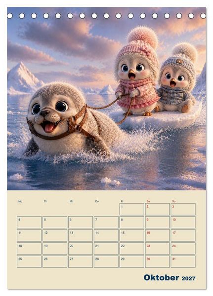Produktbild: Frostige Fantasiewelten (Tischkalender 2027 DIN A5 hoch), CALVENDO Monatskalender