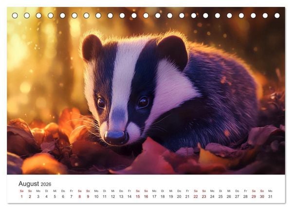 Produktbild: Stur, stark, sympathisch - Der Dachs - Kalender (Tischkalender 2026 DIN A5 quer), CALVENDO Monatskalender