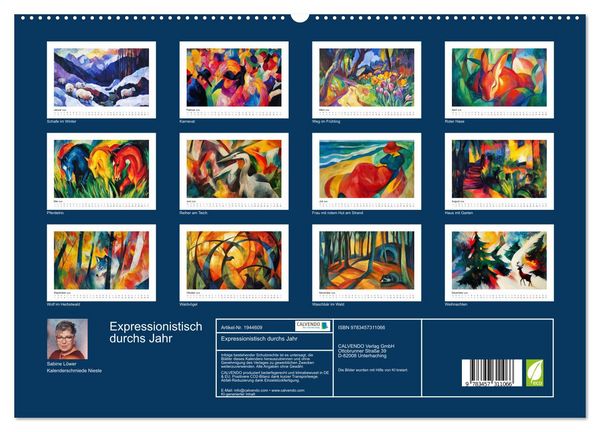 Produktbild: Expressionistisch durchs Jahr (hochwertiger Premium Wandkalender 2026 DIN A2 quer), Kunstdruck in Hochglanz