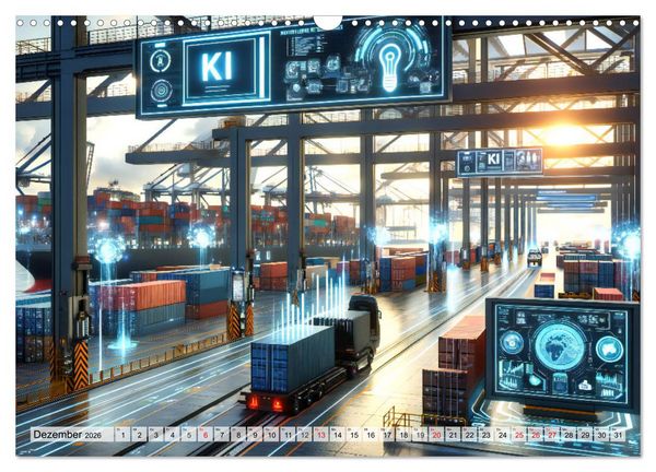 Produktbild: Die Zukunft im Hamburger Hafen: Visionen und M&ouml;glichkeiten von Morgen. (Wandkalender 2026 DIN A3 quer), CALVENDO Monatskalender