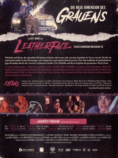 Produktbild: Leatherface: Texas Chainsaw Massacre III - Digipack (2 Blu-rays+1 DVD)