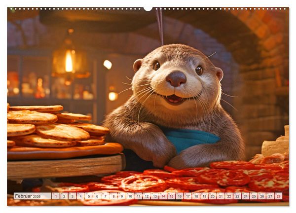 Produktbild: Flei&szlig;ige Otter - Wer h&auml;tte nicht gerne einen niedlichen Otter auf der Arbeit (Wandkalender 2026 DIN A2 quer), CALVENDO Monatskalender