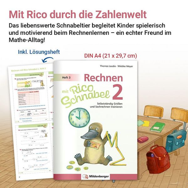 Produktbild: Rechnen mit Rico Schnabel Klasse 2, Heft 3 &ndash; Selbstst&auml;ndig Gr&ouml;&szlig;en und Sachrechnen trainieren