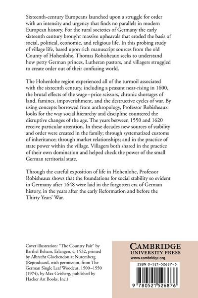 Produktbild: Rural Society and the Search for Order in Early Modern Germany