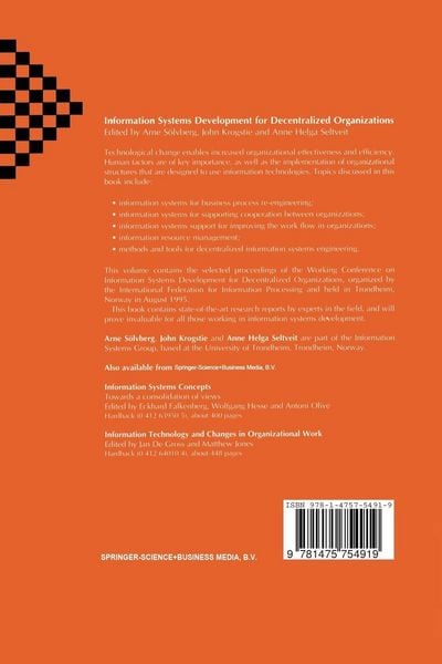 Produktbild: Information Systems Development for Decentralized Organizations
