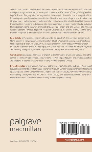 Produktbild: The Return of Theory in Early Modern English Studies, Volume II