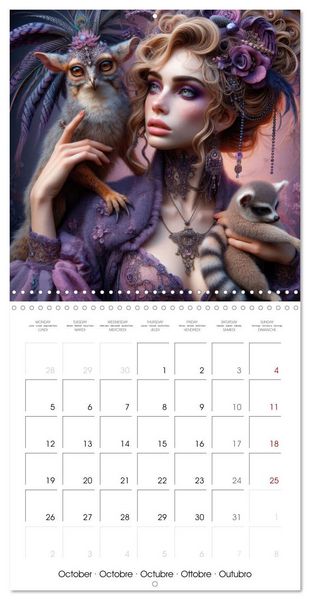 Produktbild: Sensual Women and Exotic Wildlife (Wall Calendar 2026 12 &times; 12 Inch) CALVENDO 12 Month Wall Calendar