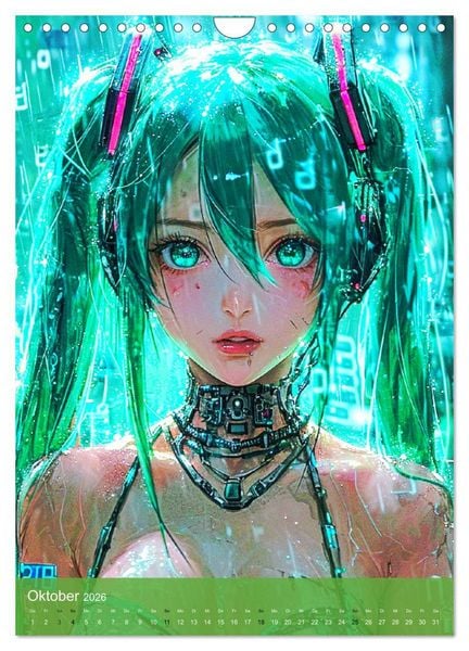 Produktbild: Manga-Comics. Cyberpunk Anime. Science Fiction Girls (Wandkalender 2026 DIN A4 hoch), CALVENDO Monatskalender