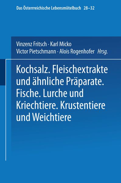 Produktbild: Kochsalz. Fleischextrakte und &Auml;hnliche Pr&auml;parate. Fische. Lurche und Kriechtiere. Krustentiere und Weichtiere
